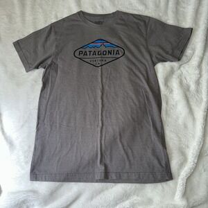 Patagonia Slim Fit Short Sleeve T Shirt Mens M Gray Hiking Outdoors Gorpcore Tee